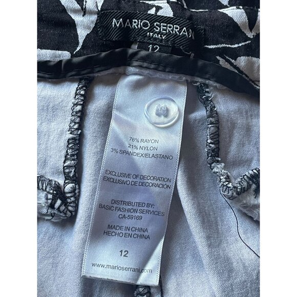 Mario Serrani Comfort Stretch Fabric Shorts with Tummy Control (Black/White, 12) - Picture 5 of 6